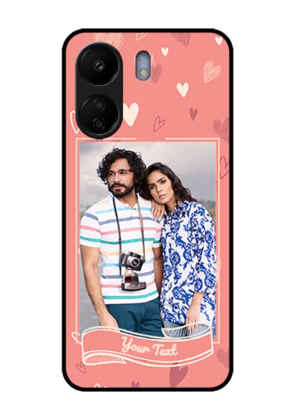 Xiaomi Redmi 13C 4G Custom Glass Phone Case - Love Doodle Art Design