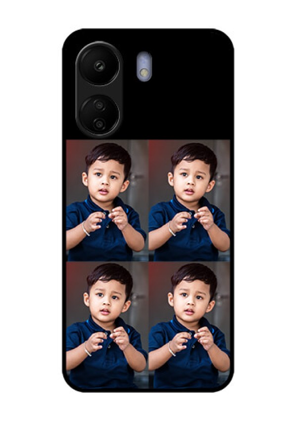 Xiaomi Redmi 13C 4G Custom Glass Phone Case - 4 Image Holder Design