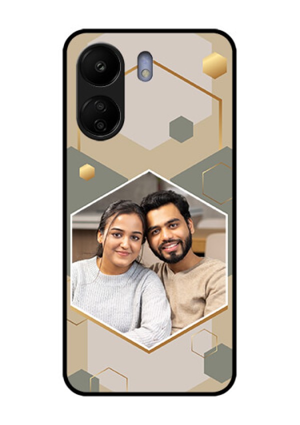 Xiaomi Redmi 13C 4G Custom Glass Phone Case - Stylish Hexagon Pattern Design