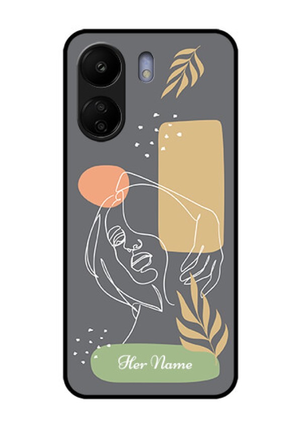 Xiaomi Redmi 13C 4G Custom Glass Phone Case - Gazing Woman Line Art Design