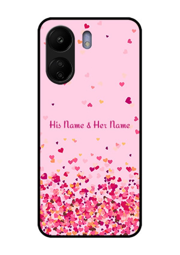 Xiaomi Redmi 13C 4G Custom Glass Phone Case - Floating Hearts Design