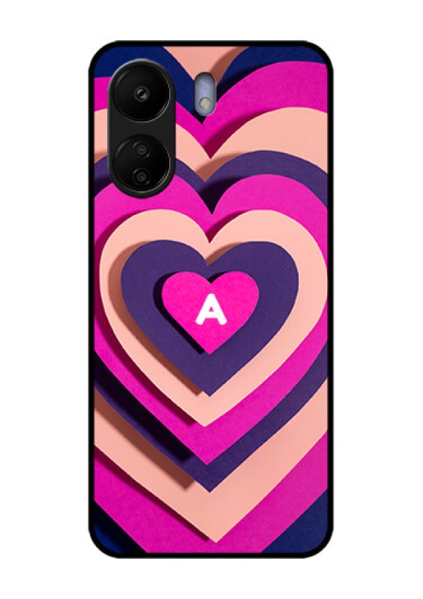 Xiaomi Redmi 13C 4G Custom Glass Phone Case - Cute Heart Pattern Design