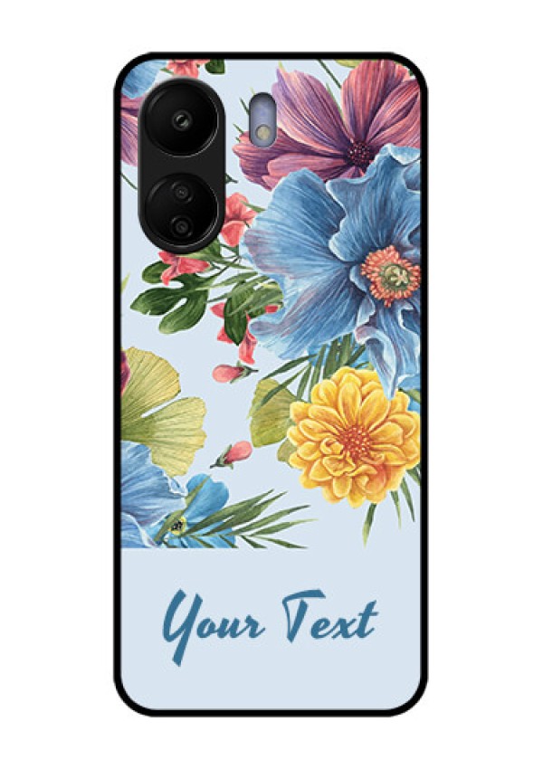 Xiaomi Redmi 13C 4G Custom Glass Phone Case - Stunning Watercolored Flowers Painting Design