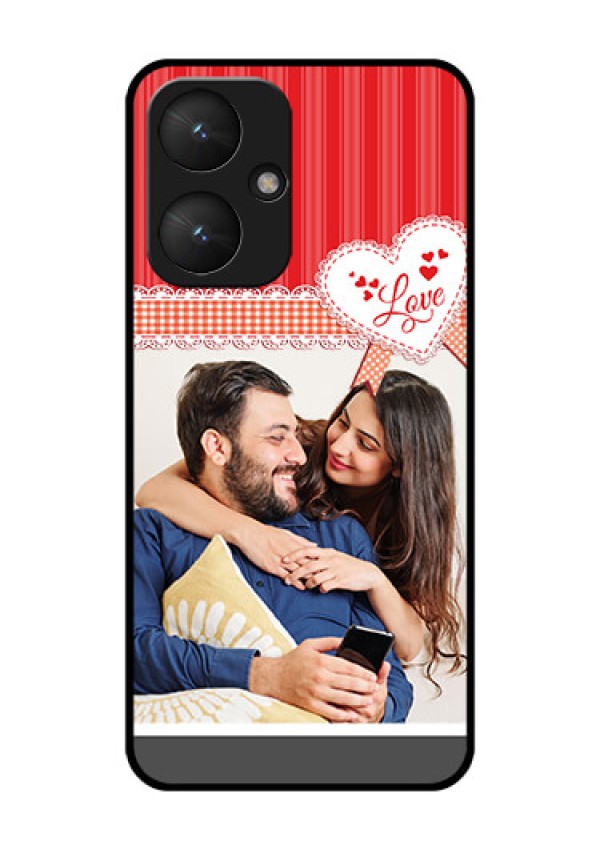 Xiaomi Redmi 13C 5G Custom Glass Phone Case - Red Love Pattern Design