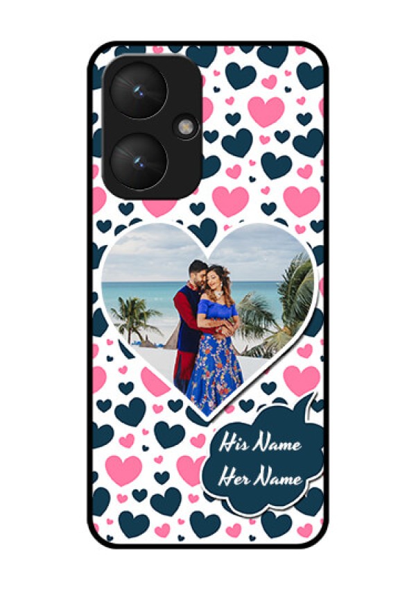 Xiaomi Redmi 13C 5G Custom Glass Phone Case - Pink & Blue Heart Design