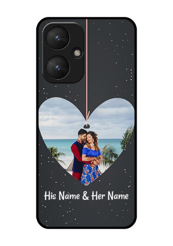Xiaomi Redmi 13C 5G Custom Glass Phone Case - Hanging Heart Design