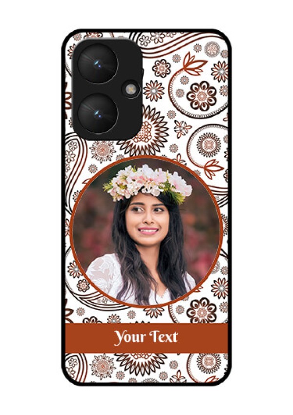 Xiaomi Redmi 13C 5G Custom Glass Phone Case - Abstract Flower Design