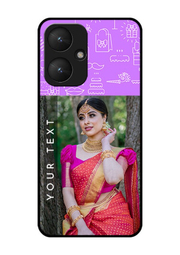 Xiaomi Redmi 13C 5G Custom Glass Phone Case - Birthday Icons Design