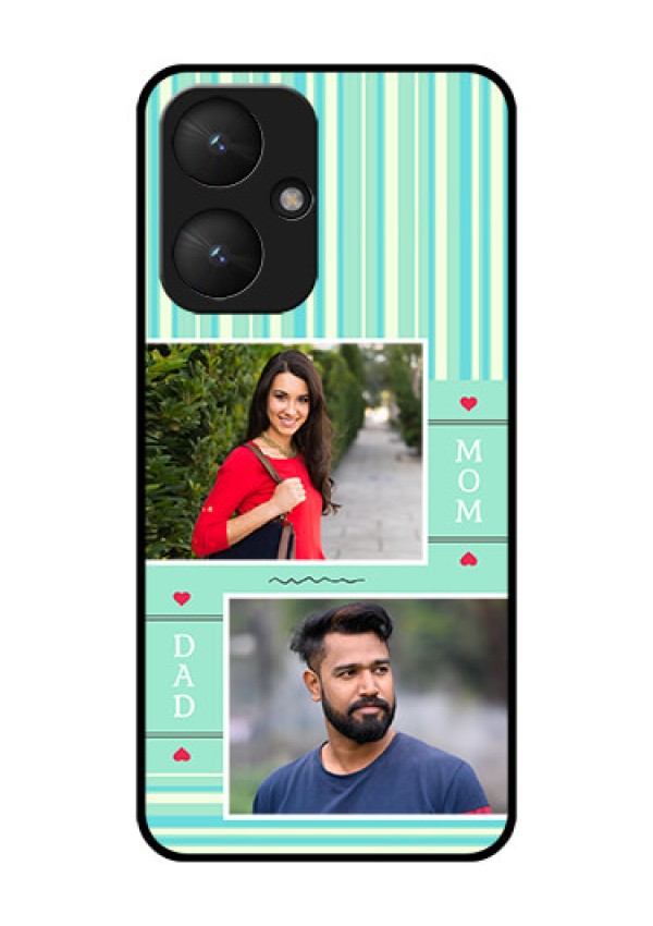 Xiaomi Redmi 13C 5G Custom Glass Phone Case - Mom & Dad Pic Design
