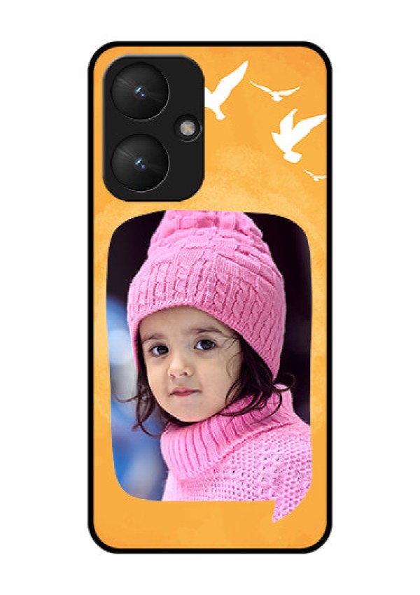 Xiaomi Redmi 13C 5G Custom Glass Phone Case - Water Color Design With Bird Icons