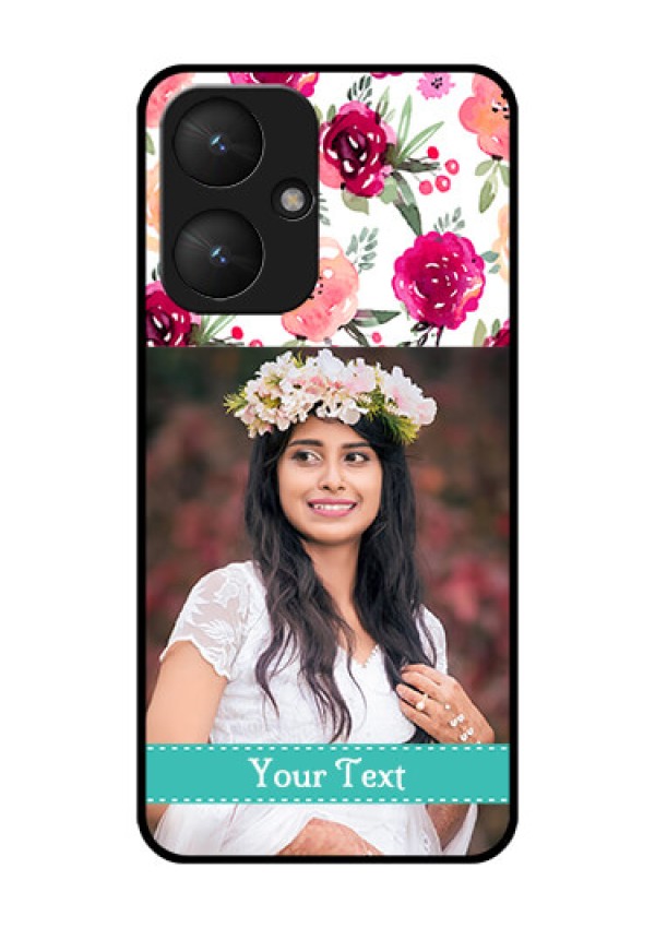 Xiaomi Redmi 13C 5G Custom Glass Phone Case - Water Colors Floral Design