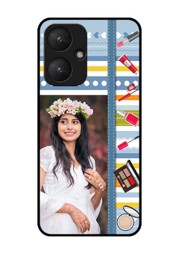 Xiaomi Redmi 13C 5G Custom Glass Phone Case - Makeup Icons Design