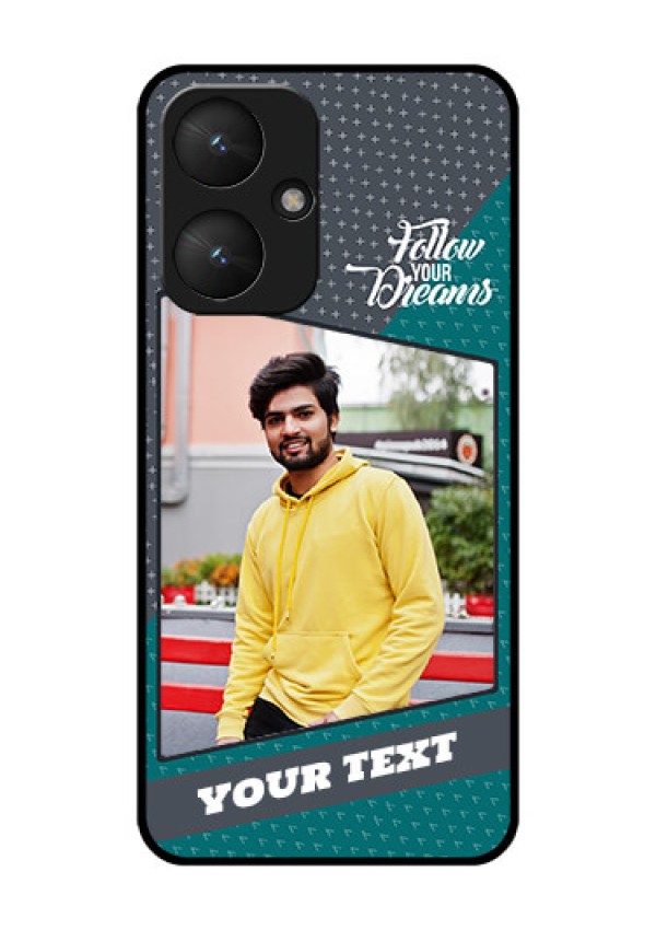 Xiaomi Redmi 13C 5G Custom Glass Phone Case - Background Pattern Design With Quote