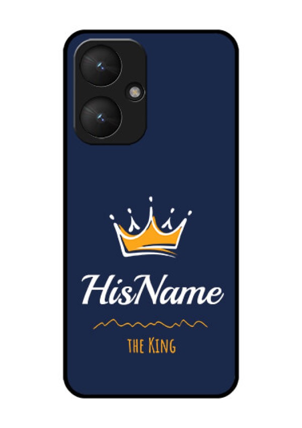Xiaomi Redmi 13C 5G Custom Glass Phone Case - King With Name Design