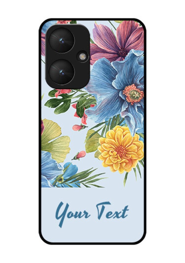 Xiaomi Redmi 13C 5G Custom Glass Phone Case - Stunning Watercolored Flowers Painting Design