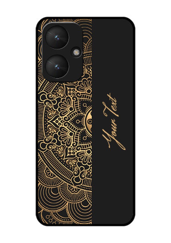 Xiaomi Redmi 13C 5G Custom Glass Phone Case - Mandala Art With Custom Text Design