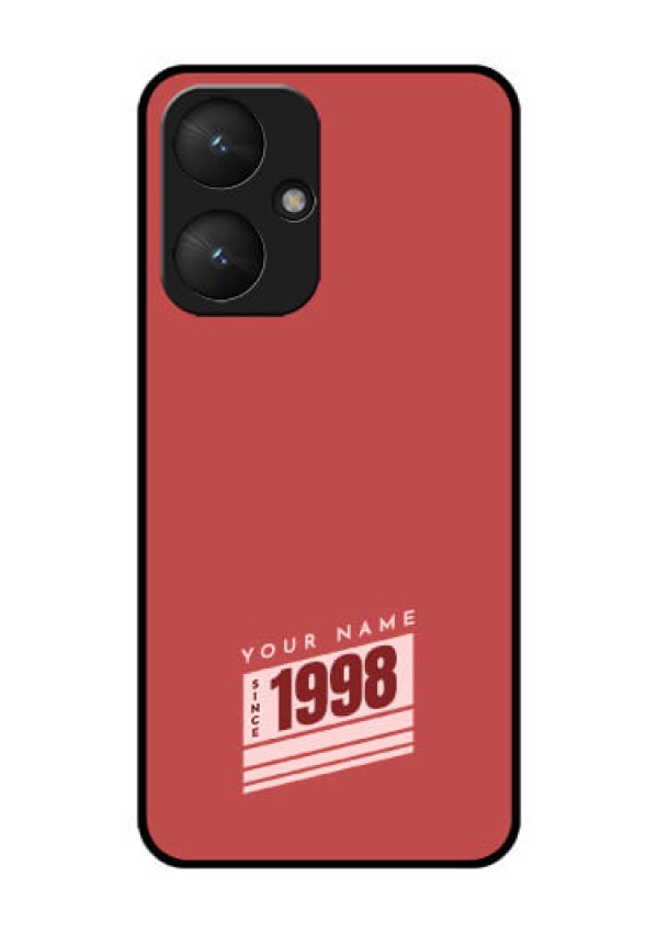 Xiaomi Redmi 13C 5G Custom Glass Phone Case - Red Custom Year Of Birth Design