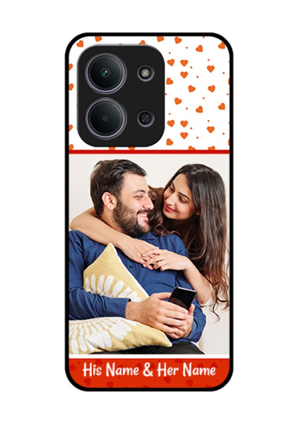 Xiaomi Redmi 15C 5G Custom Glass Phone Case - Orange Love Symbol Design