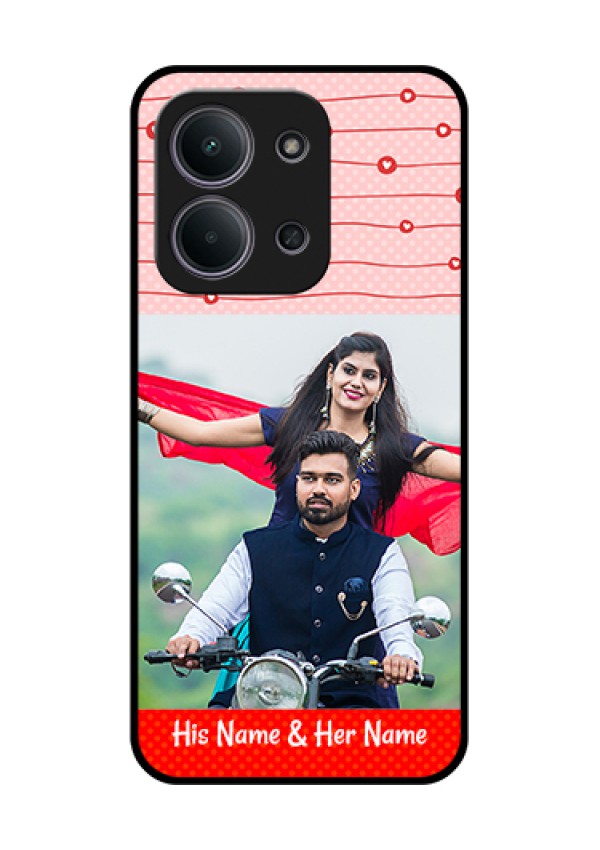 Xiaomi Redmi 15C 5G Custom Glass Phone Case - Red Pattern Case Design
