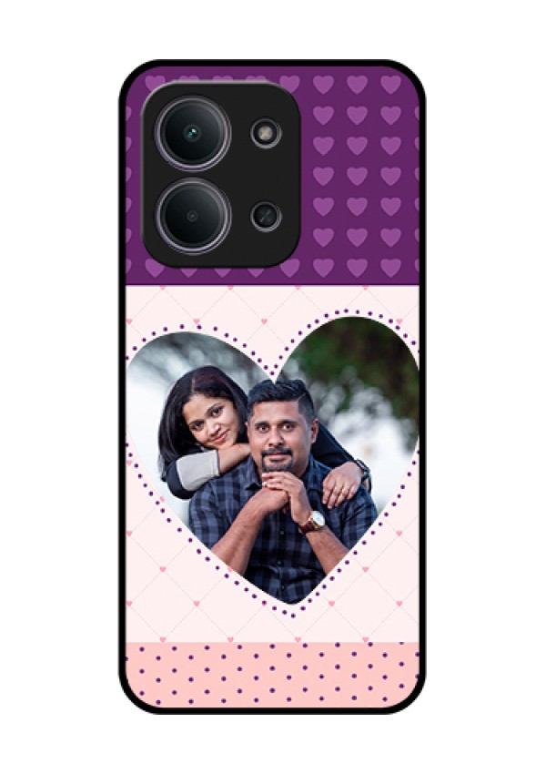 Xiaomi Redmi 15C 5G Custom Glass Phone Case - Violet Love Dots Design