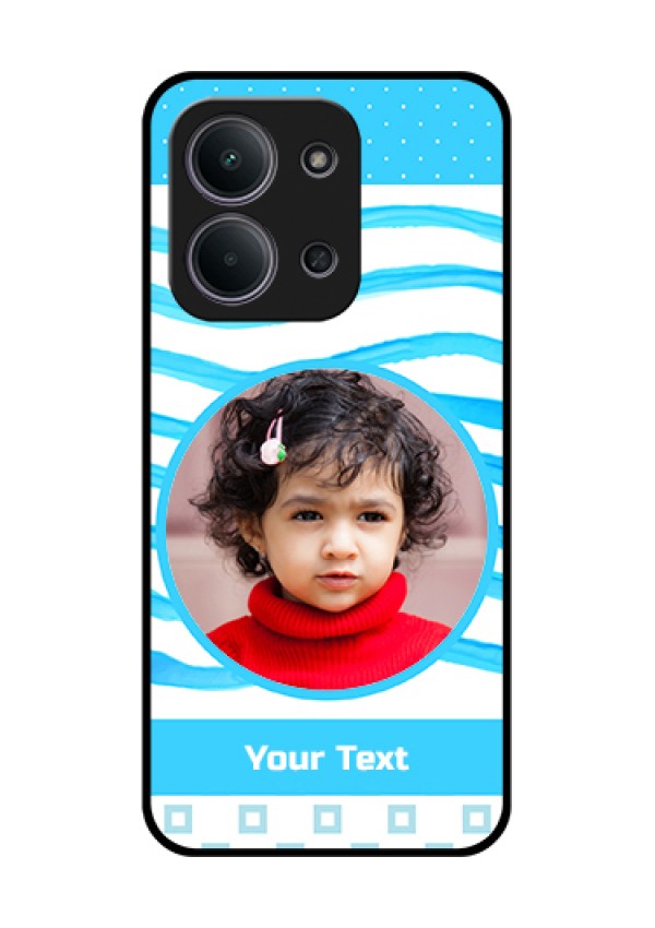 Xiaomi Redmi 15C 5G Custom Glass Phone Case - Simple Blue Case Design