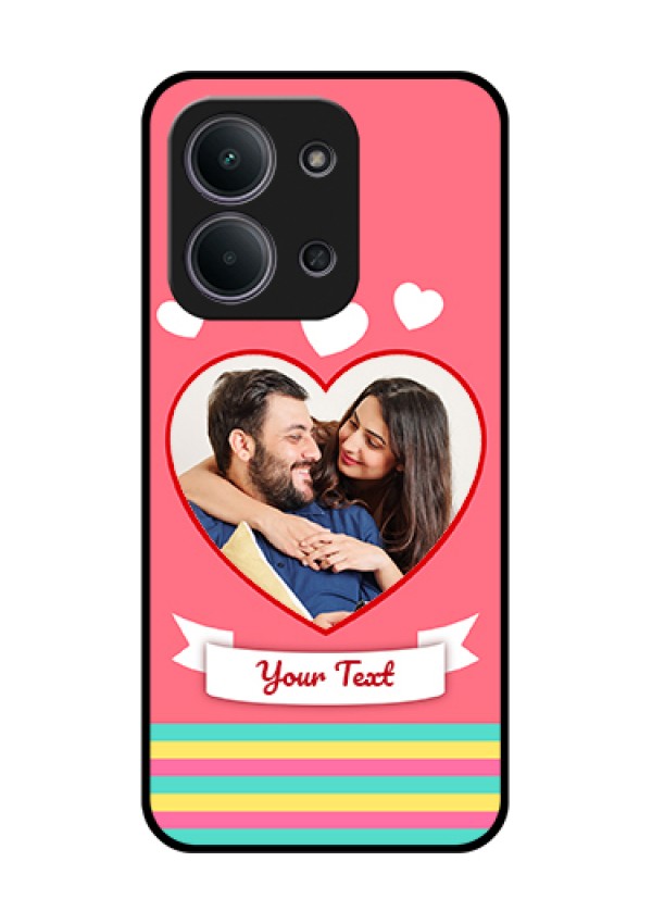 Xiaomi Redmi 15C 5G Custom Glass Phone Case - Love Shapes Doodle Design