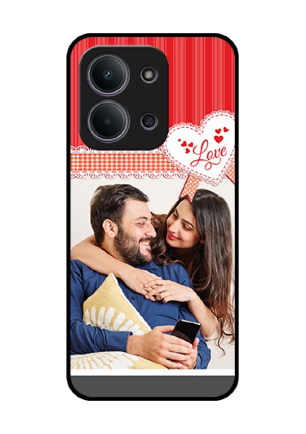 Xiaomi Redmi 15C 5G Custom Glass Phone Case - Red Love Pattern Design