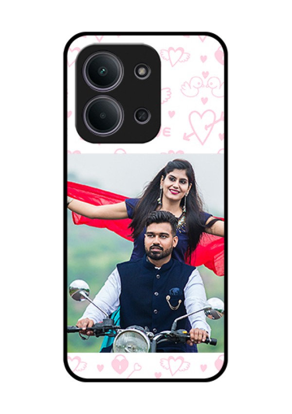 Xiaomi Redmi 15C 5G Custom Glass Phone Case - Pink Flying Heart Design