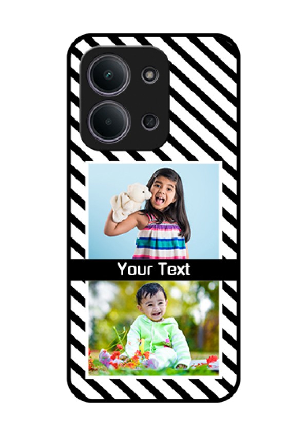 Xiaomi Redmi 15C 5G Custom Glass Phone Case - Black And White Stripes Design