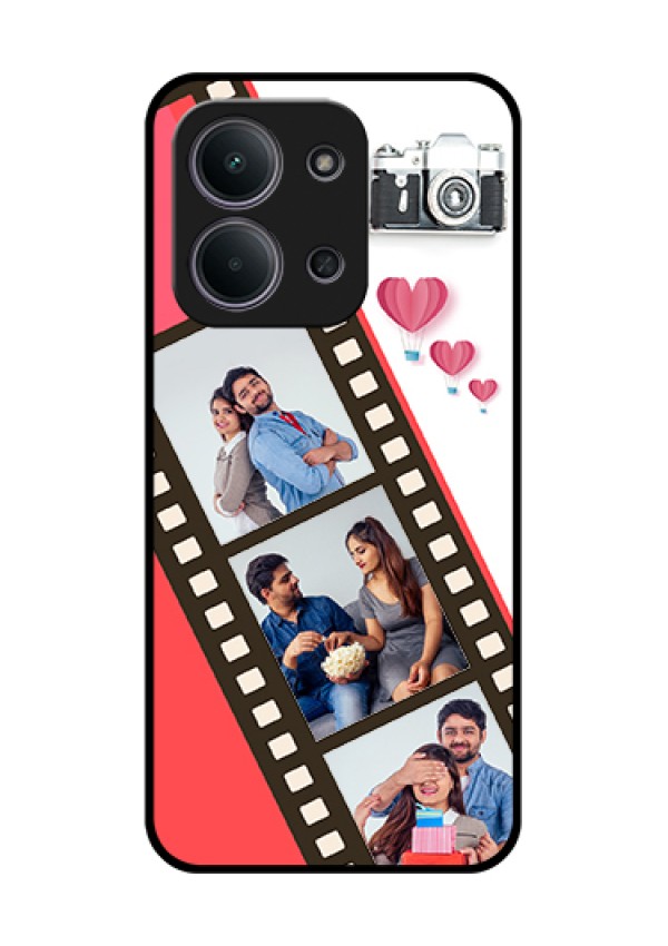 Xiaomi Redmi 15C 5G Custom Glass Phone Case - 3 Image Holder With Film Reel