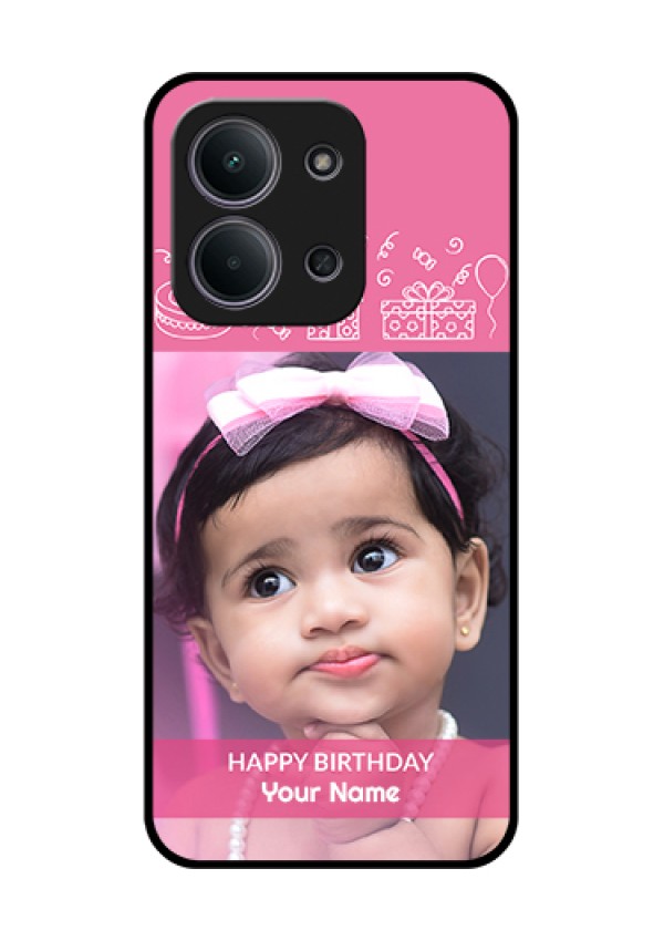 Xiaomi Redmi 15C 5G Custom Glass Phone Case - With Birthday Line Art Design