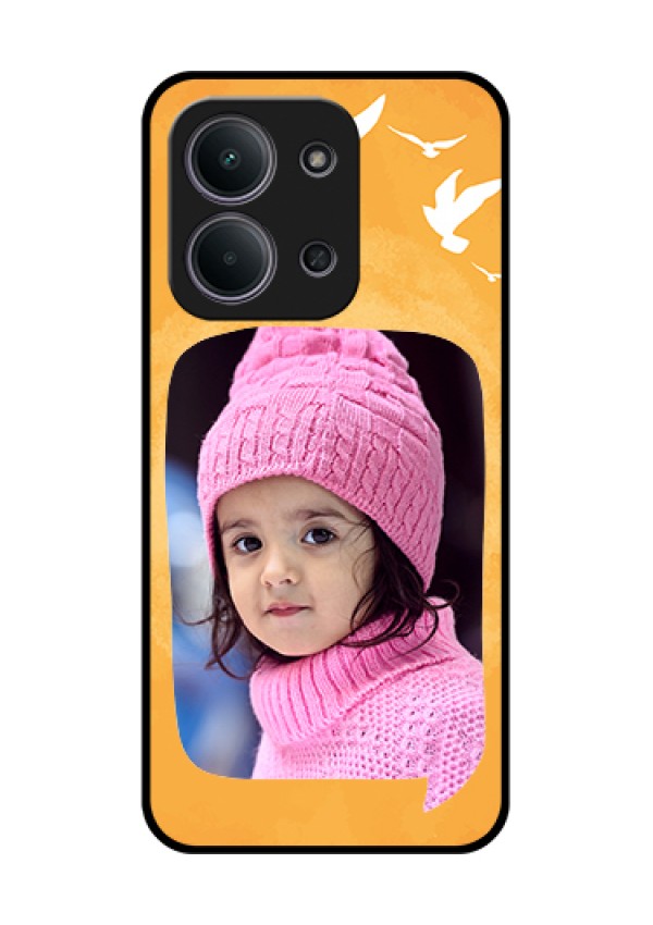 Xiaomi Redmi 15C 5G Custom Glass Phone Case - Water Color Design With Bird Icons