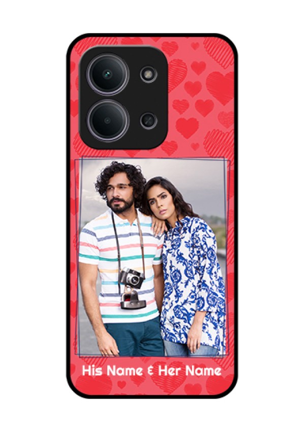 Xiaomi Redmi 15C 5G Custom Glass Phone Case - With Red Heart Symbols Design