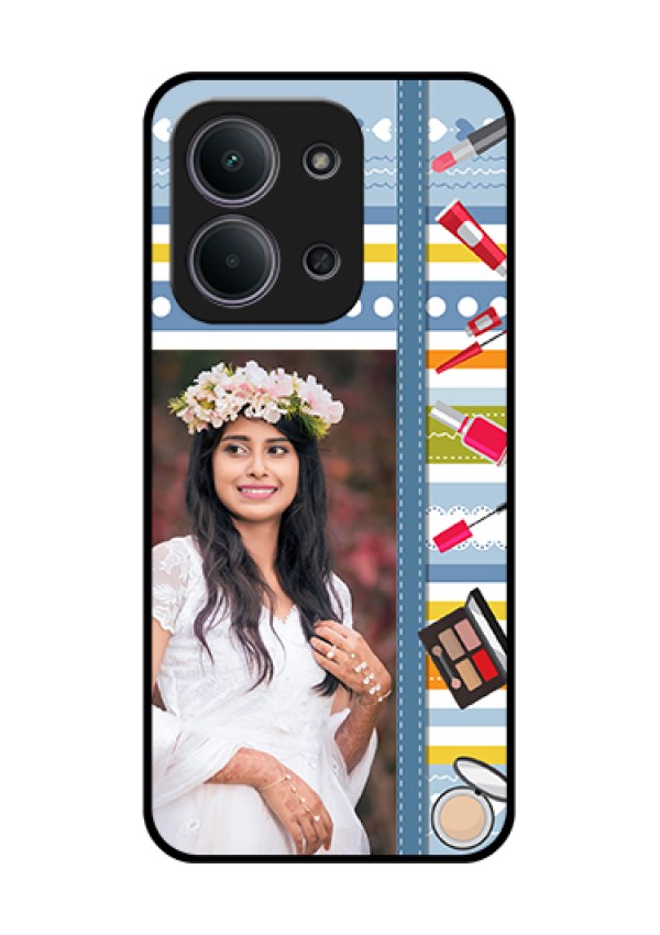 Xiaomi Redmi 15C 5G Custom Glass Phone Case - Makeup Icons Design