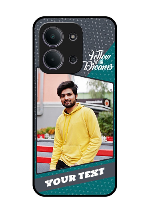 Xiaomi Redmi 15C 5G Custom Glass Phone Case - Background Pattern Design With Quote