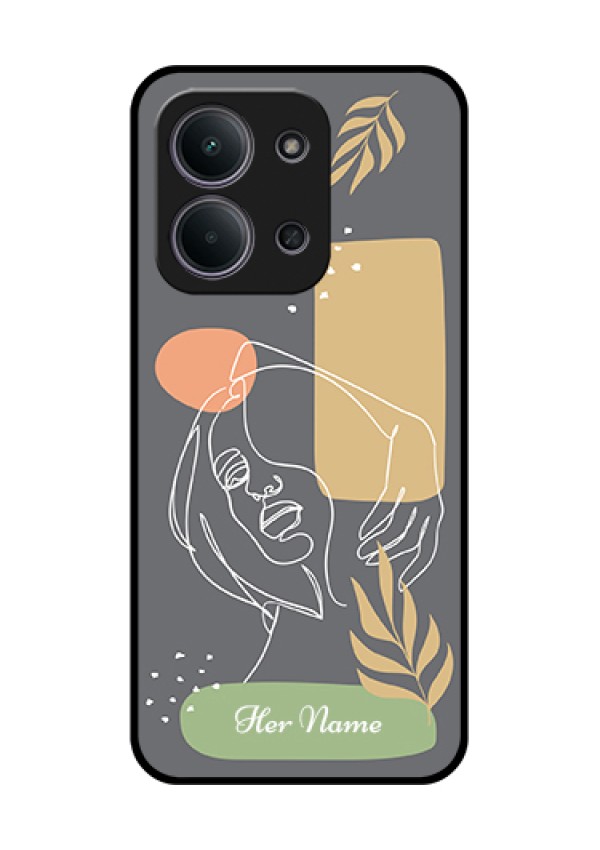 Xiaomi Redmi 15C 5G Custom Glass Phone Case - Gazing Woman Line Art Design