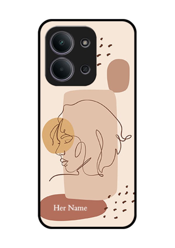 Xiaomi Redmi 15C 5G Custom Glass Phone Case - Calm Woman Line Art Design