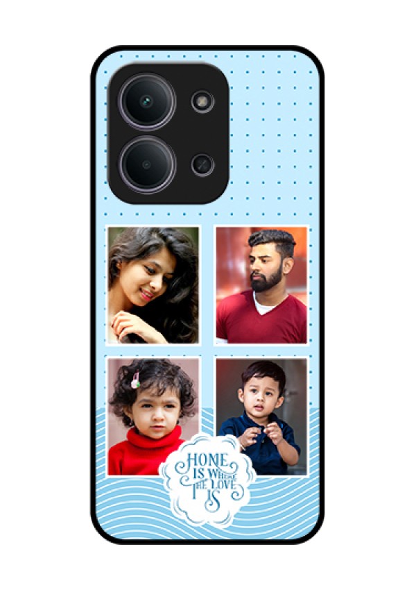 Xiaomi Redmi 15C 5G Custom Glass Phone Case - Cute Love Quote With 4 Pic Upload Design