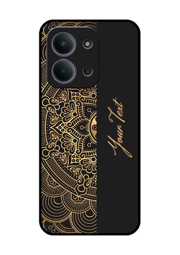 Xiaomi Redmi 15C 5G Custom Glass Phone Case - Mandala Art With Custom Text Design