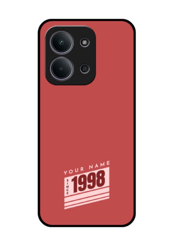 Xiaomi Redmi 15C 5G Custom Glass Phone Case - Red Custom Year Of Birth Design
