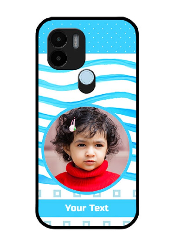 Xiaomi Redmi A2 Plus Custom Glass Phone Case - Simple Blue Case Design