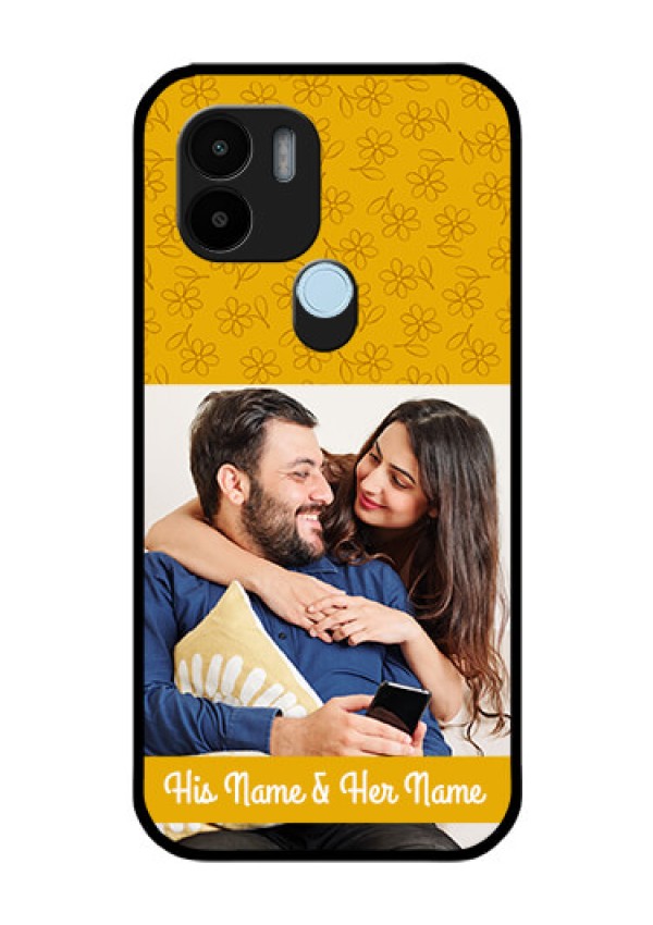Xiaomi Redmi A2 Plus Custom Glass Mobile Case - Yellow Floral Design