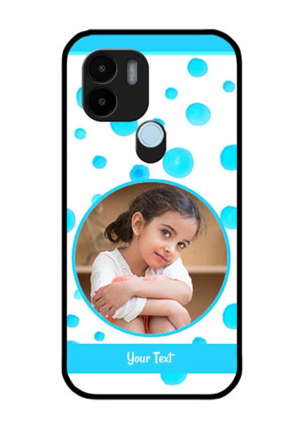 Xiaomi Redmi A2 Plus Photo Printing on Glass Case - Blue Bubbles Pattern Design
