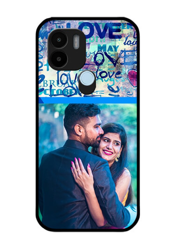 Xiaomi Redmi A2 Plus Custom Glass Mobile Case - Colorful Love Design