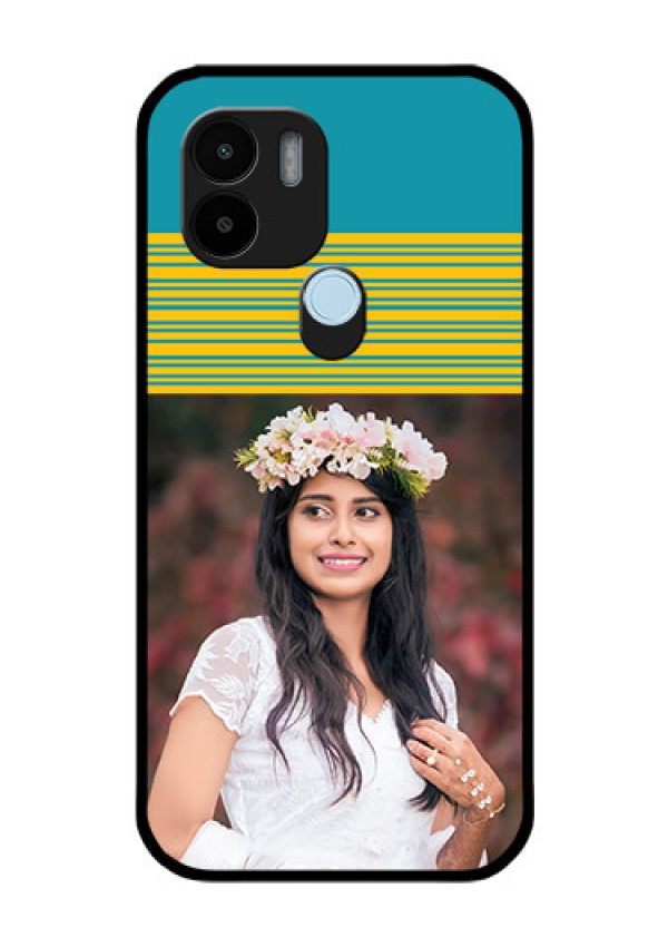 Xiaomi Redmi A2 Plus Custom Glass Phone Case - Yellow & Blue Design