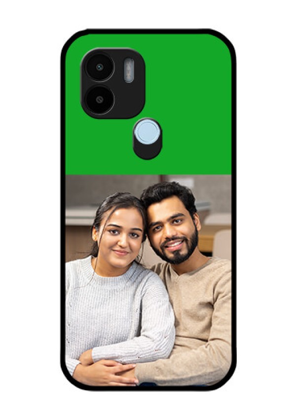 Xiaomi Redmi A2 Plus Personalized Glass Phone Case - Green Pattern Design
