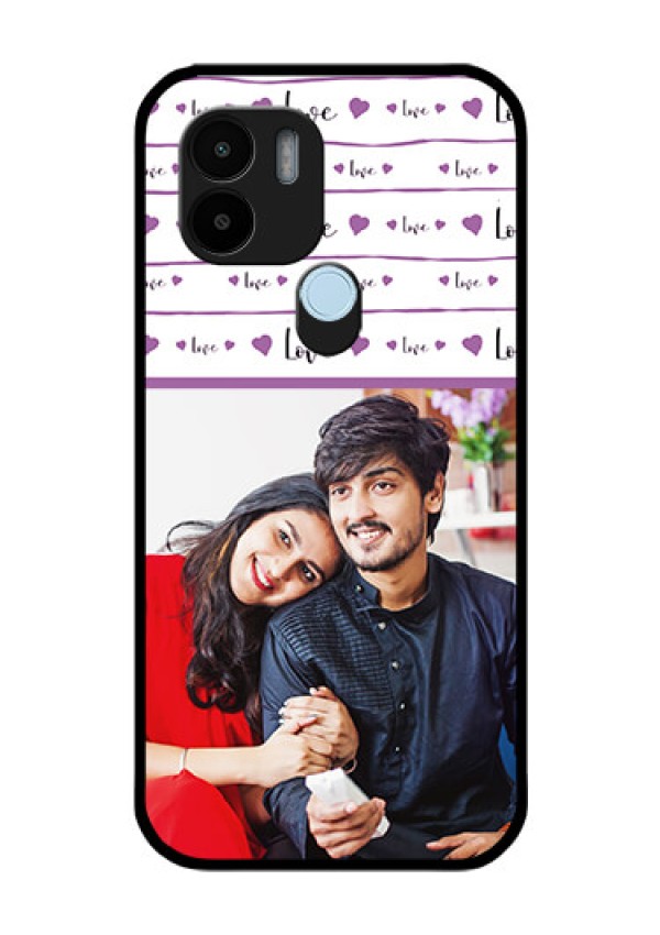 Xiaomi Redmi A2 Plus Custom Glass Mobile Case - Couples Heart Design