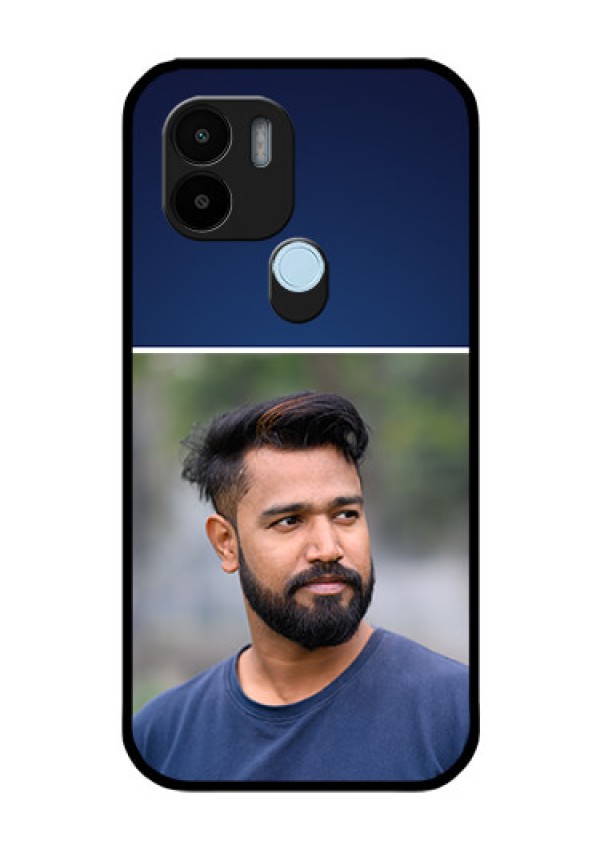 Xiaomi Redmi A2 Plus Personalized Glass Phone Case - Simple Royal Blue Design