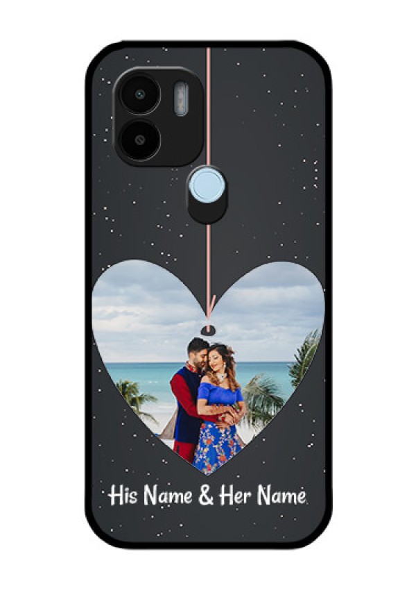 Xiaomi Redmi A2 Plus Custom Glass Phone Case - Hanging Heart Design