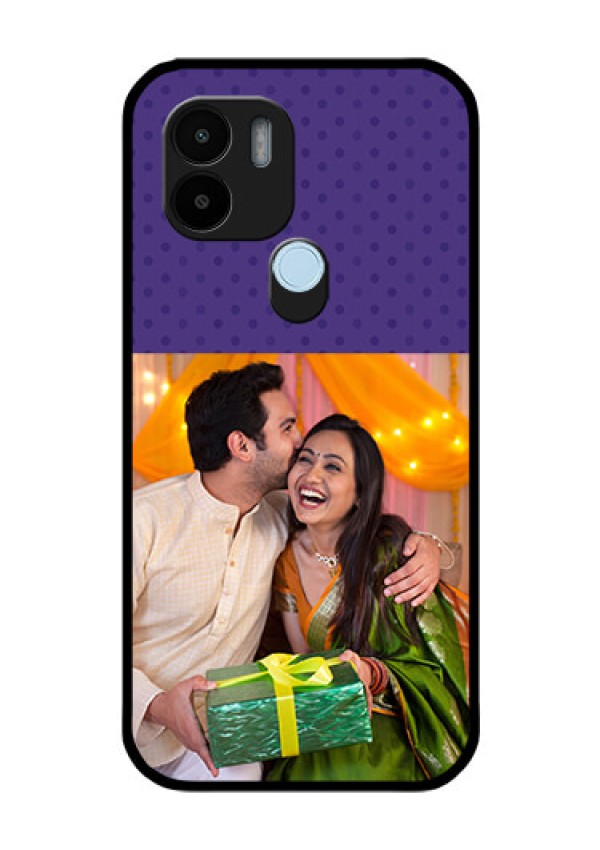 Xiaomi Redmi A2 Plus Personalized Glass Phone Case - Violet Pattern Design